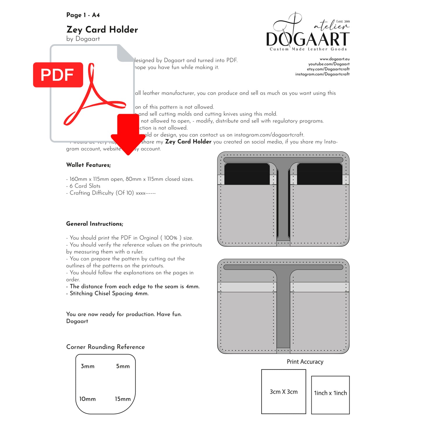 PDF Pattern Card Holder ZEY