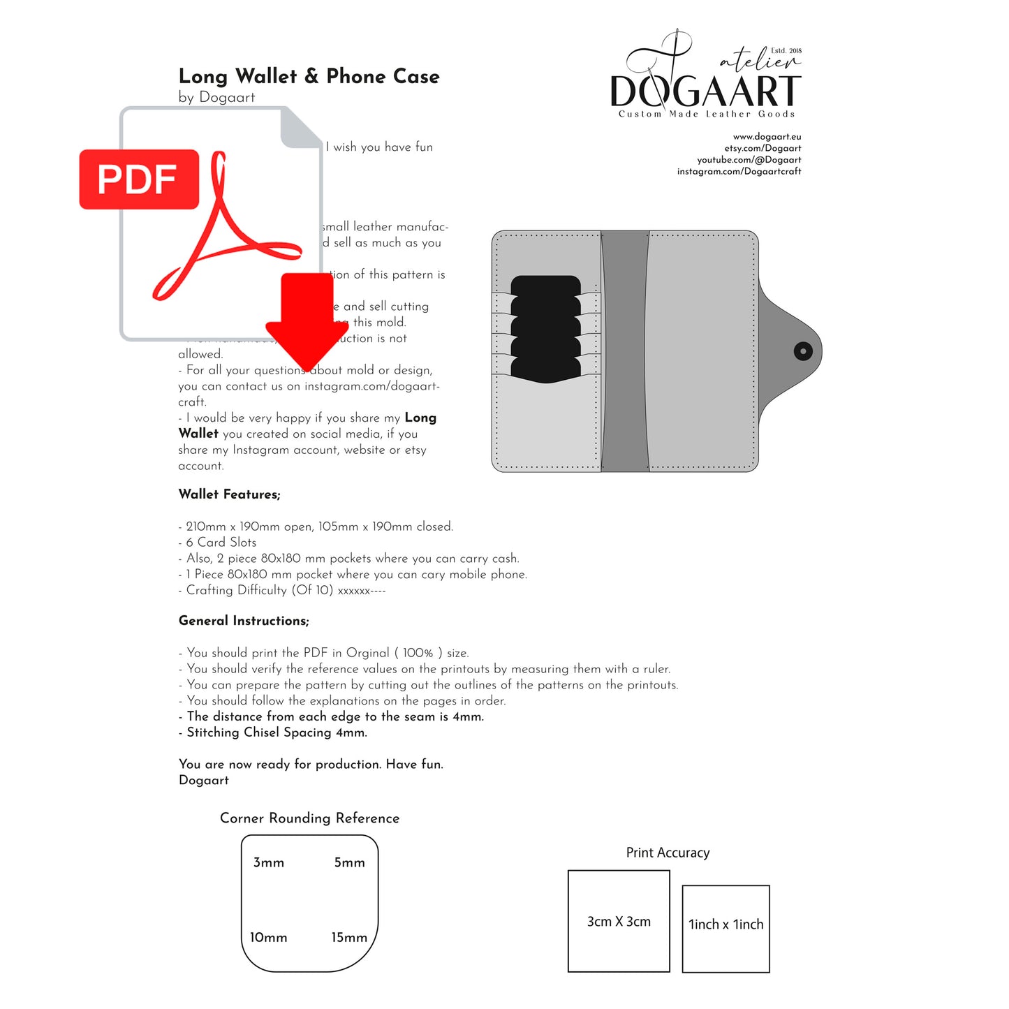 PDF Pattern Long Wallet