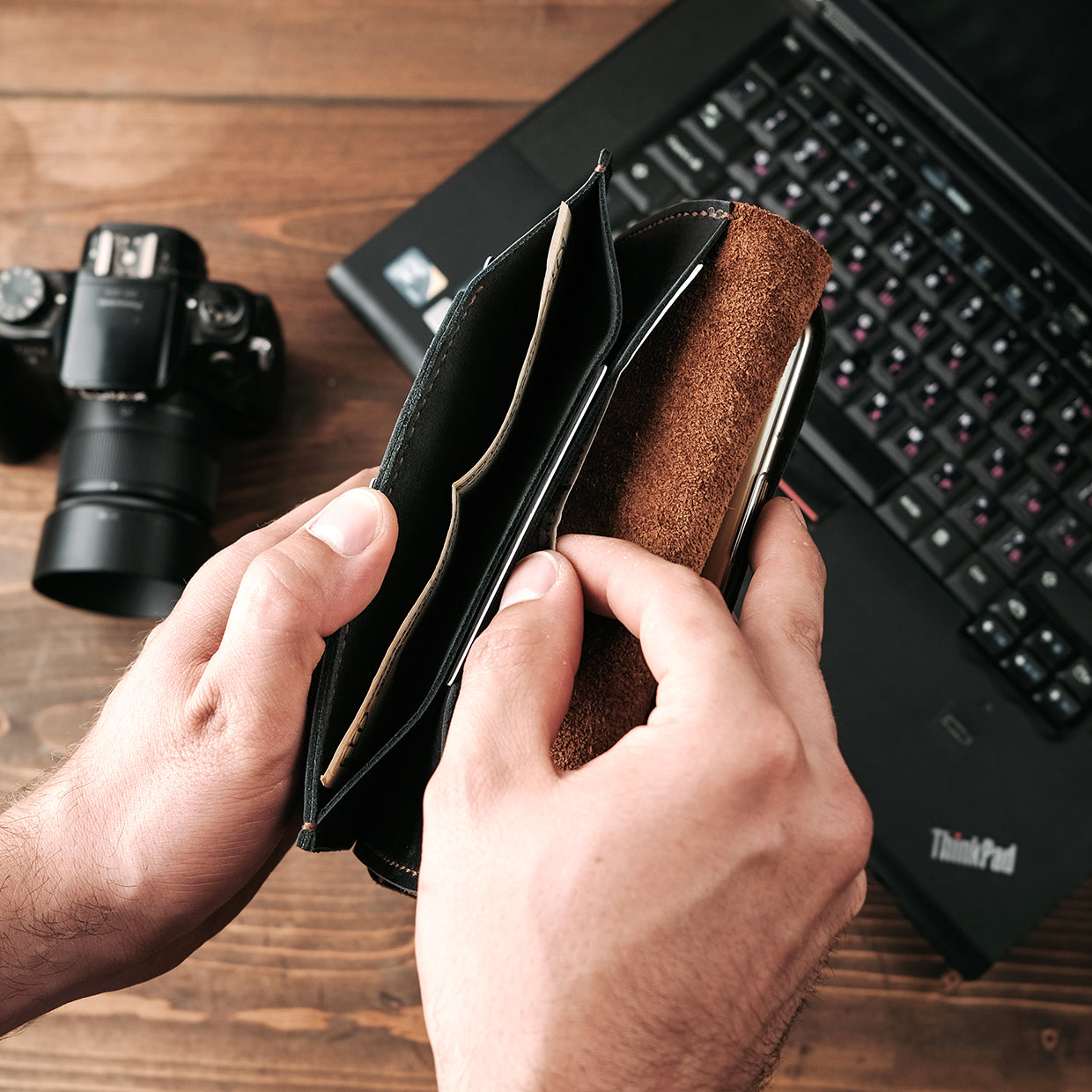 Leather Vertical Wallet