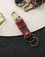 Leather Keychain with Carabiner Clip