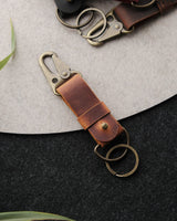 Leather Keychain with Carabiner Clip