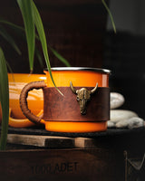 Enamel Mugs 330ml Leather Wrapped Figure