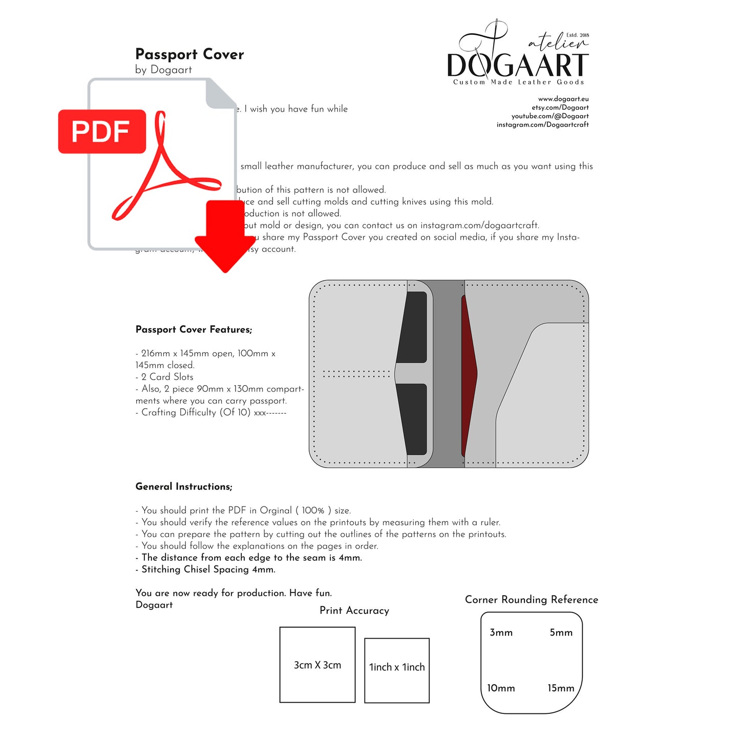 Кутия за паспорт с шаблон на PDF