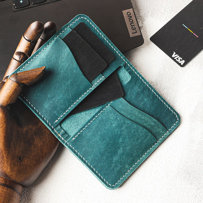 Leather Wallet - Zaun Ocean Green